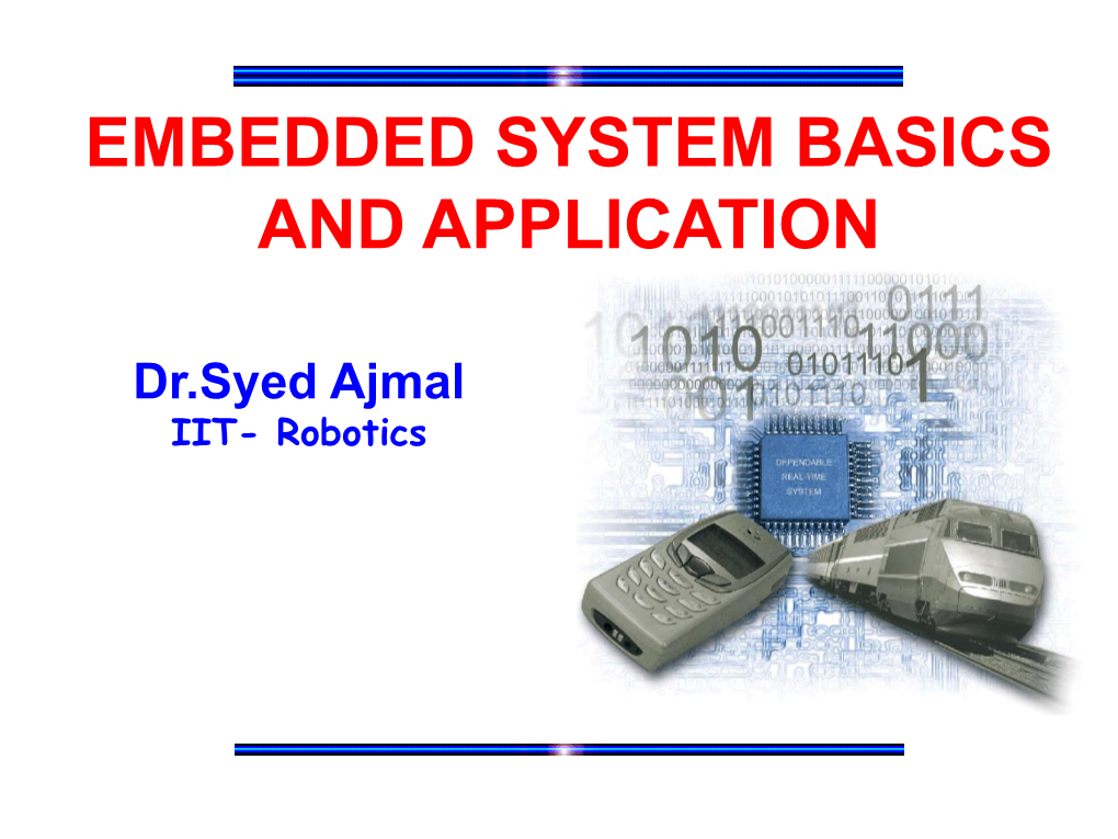 Embedded System Basics and Application