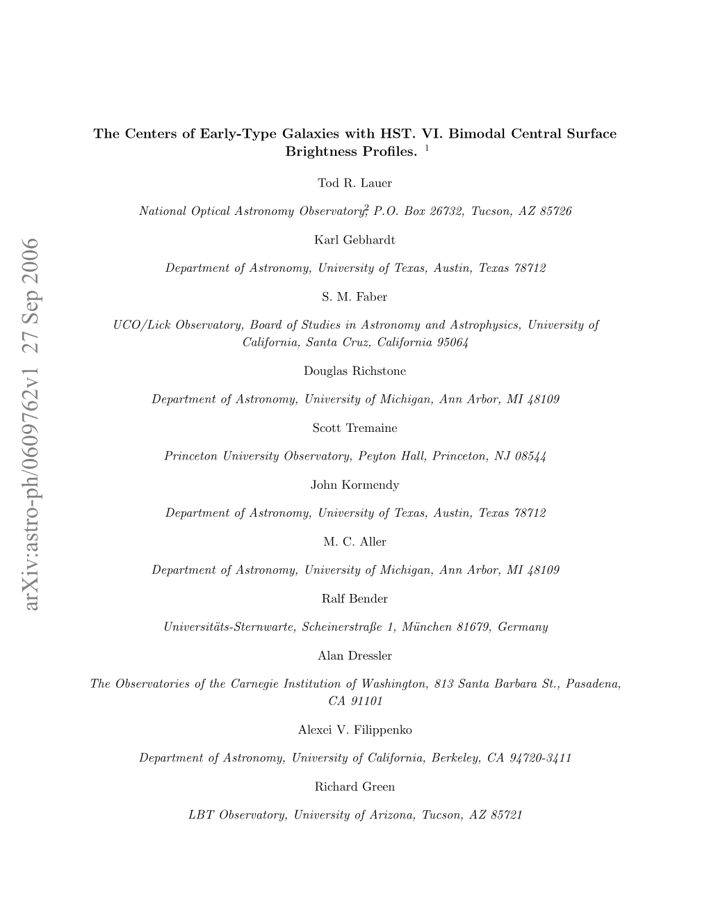 The Centers of Early-Type Galaxies with HST. VI. Bimodal Central Surface Brightness Profiles