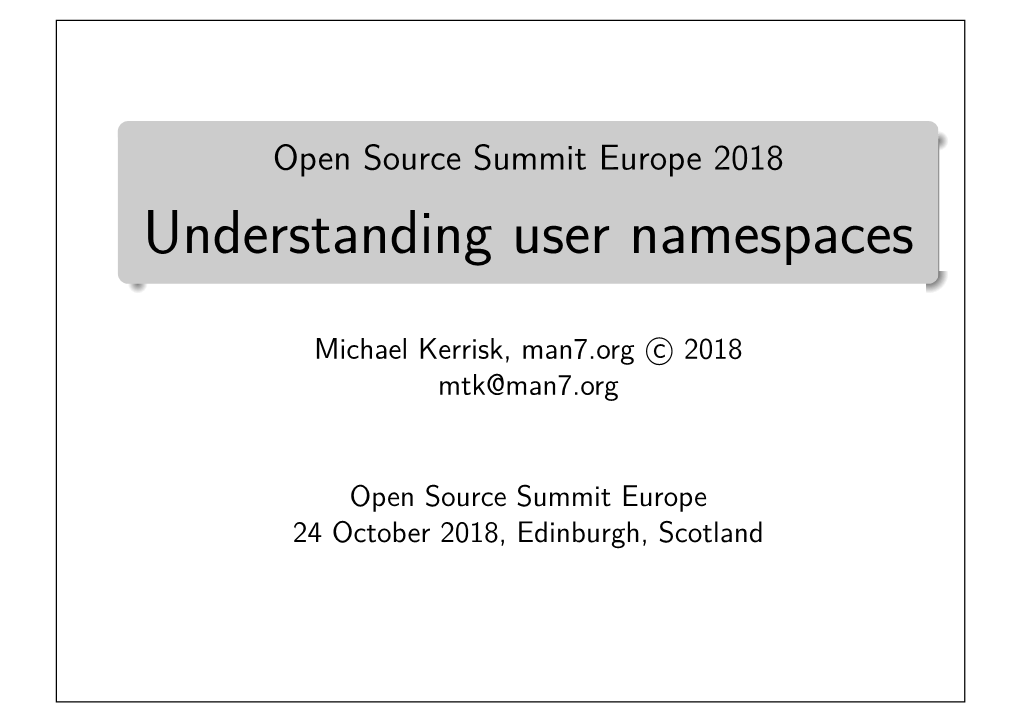 Understanding User Namespaces