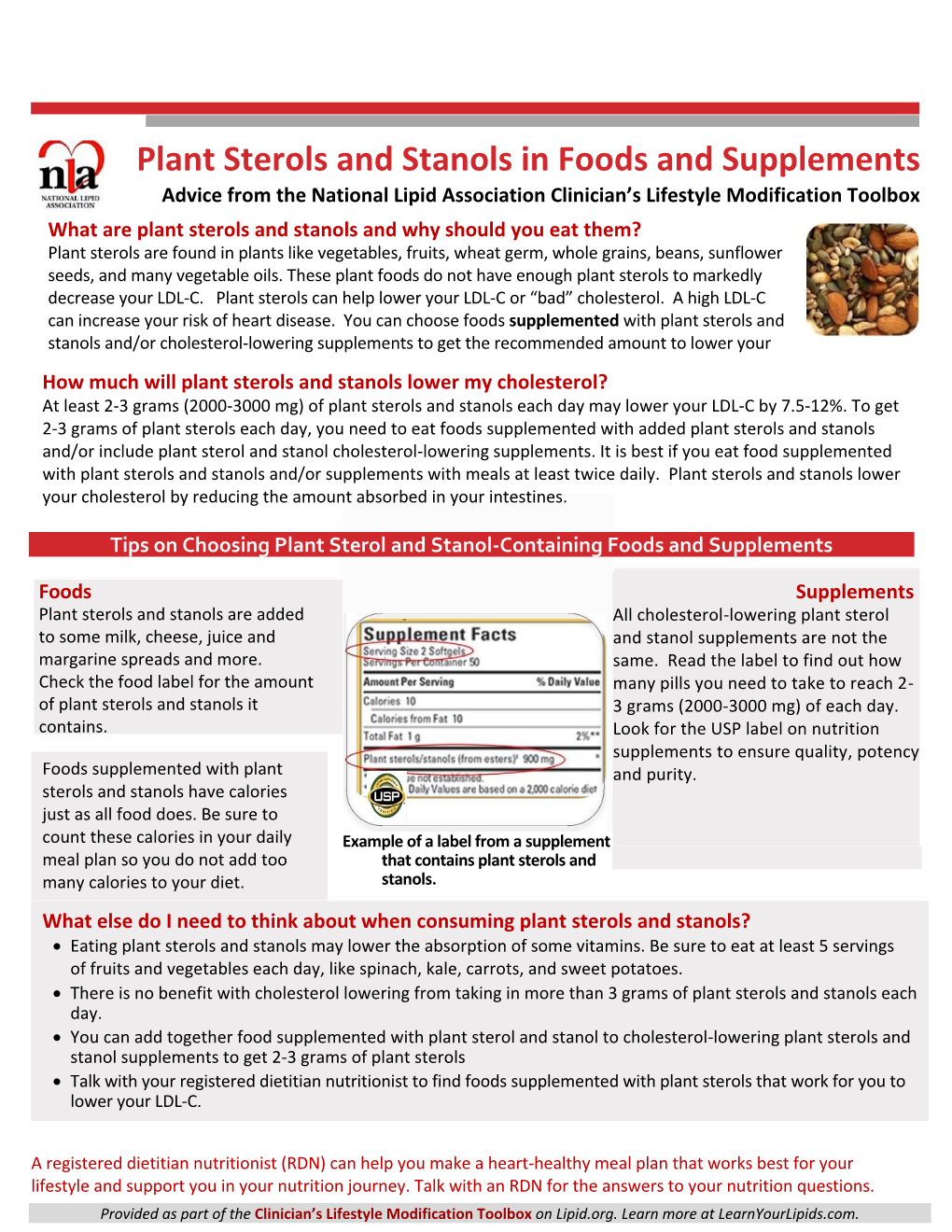 Plant Sterols in Foods