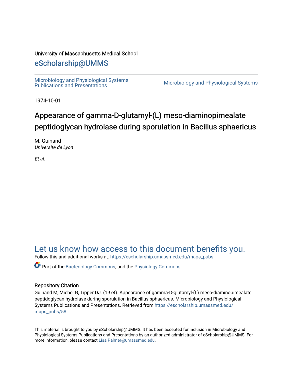 Meso-Diaminopimealate Peptidoglycan Hydrolase During Sporulation in Bacillus Sphaericus