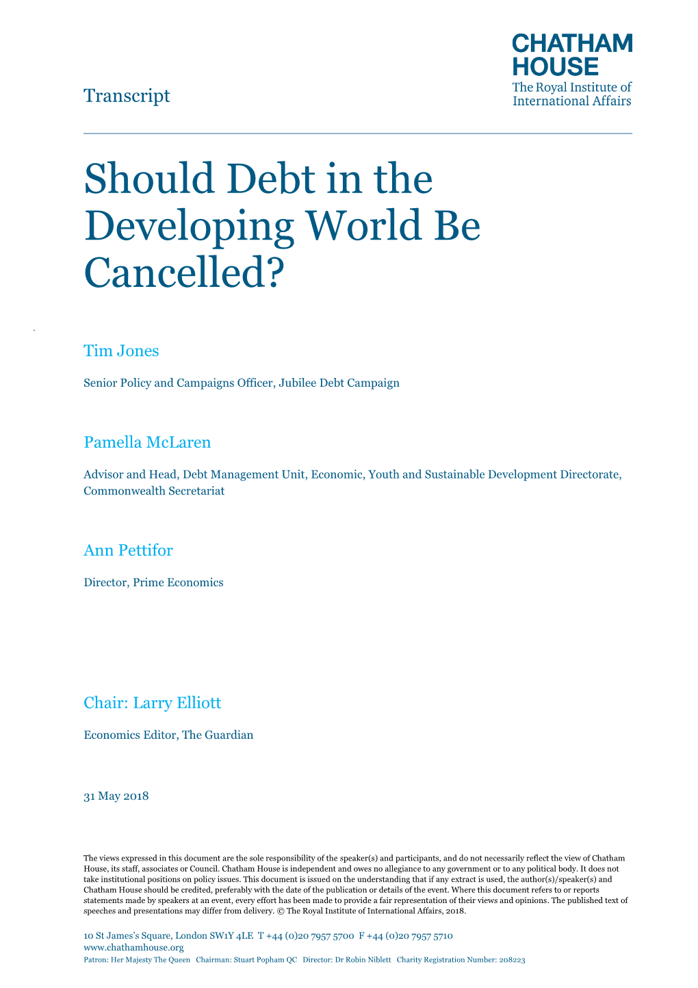 Should Debt in the Developing World Be Cancelled?