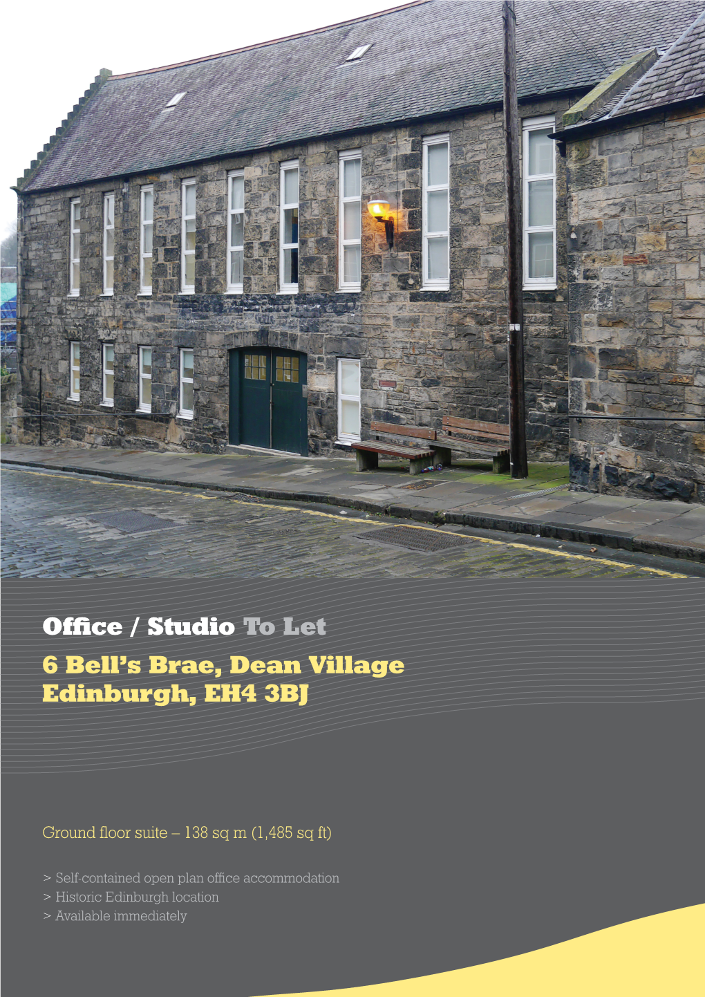Office / Studio to Let 6 Bell's Brae, Dean Village Edinburgh, EH4