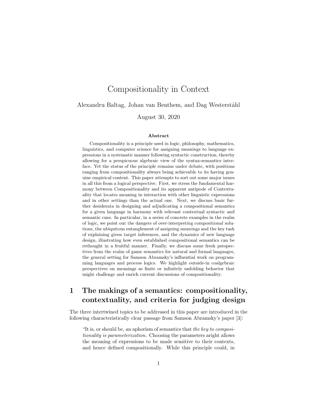 Compositionality in Context