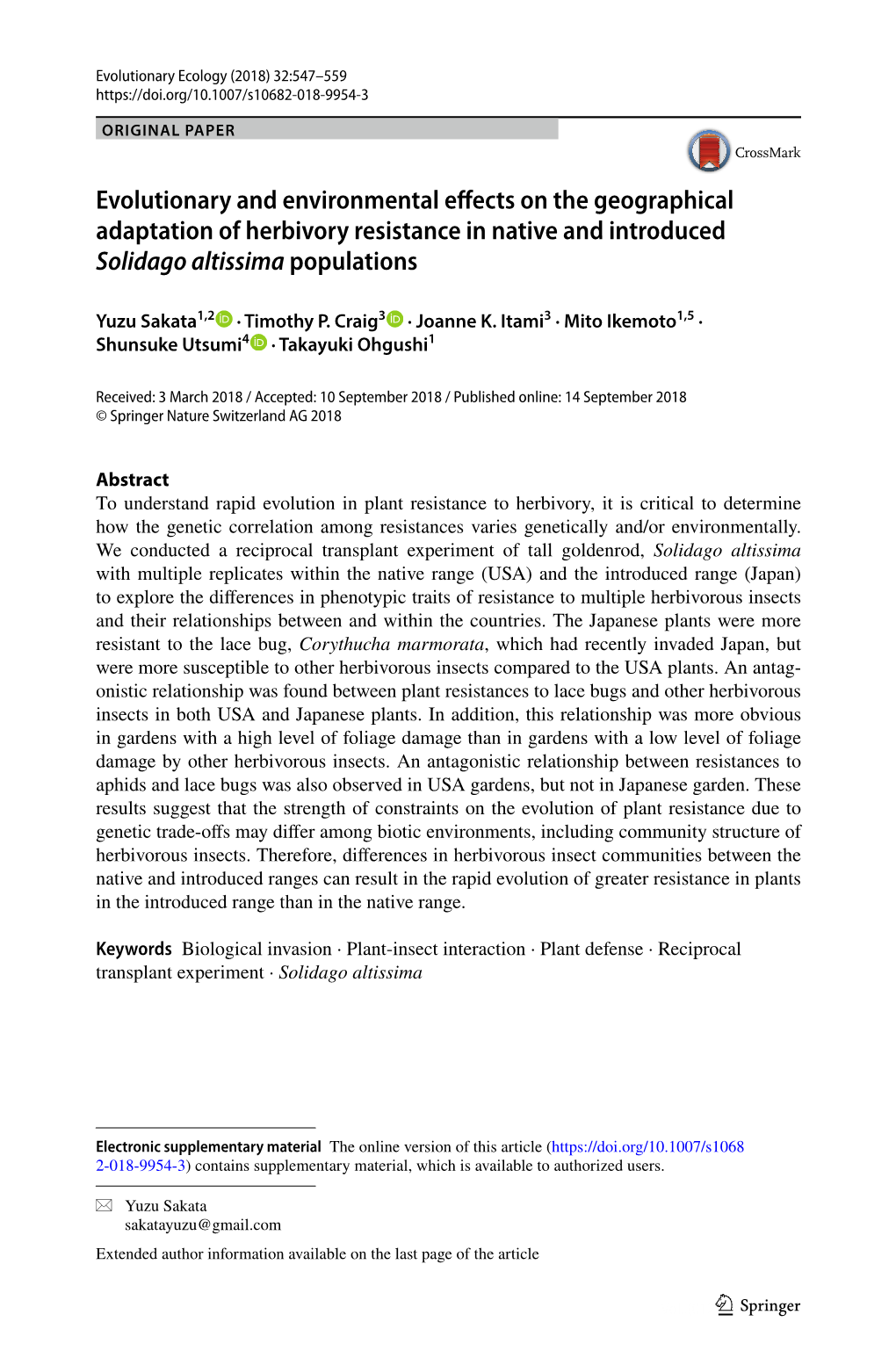 Evolutionary and Environmental Effects on the Geographical