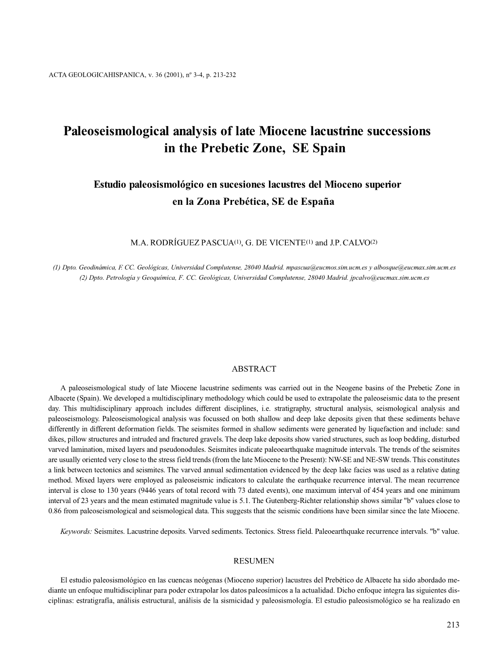 Paleoseismological Analysis of Late Miocene Lacustrine Successions in the Prebetic Zone, SE Spain
