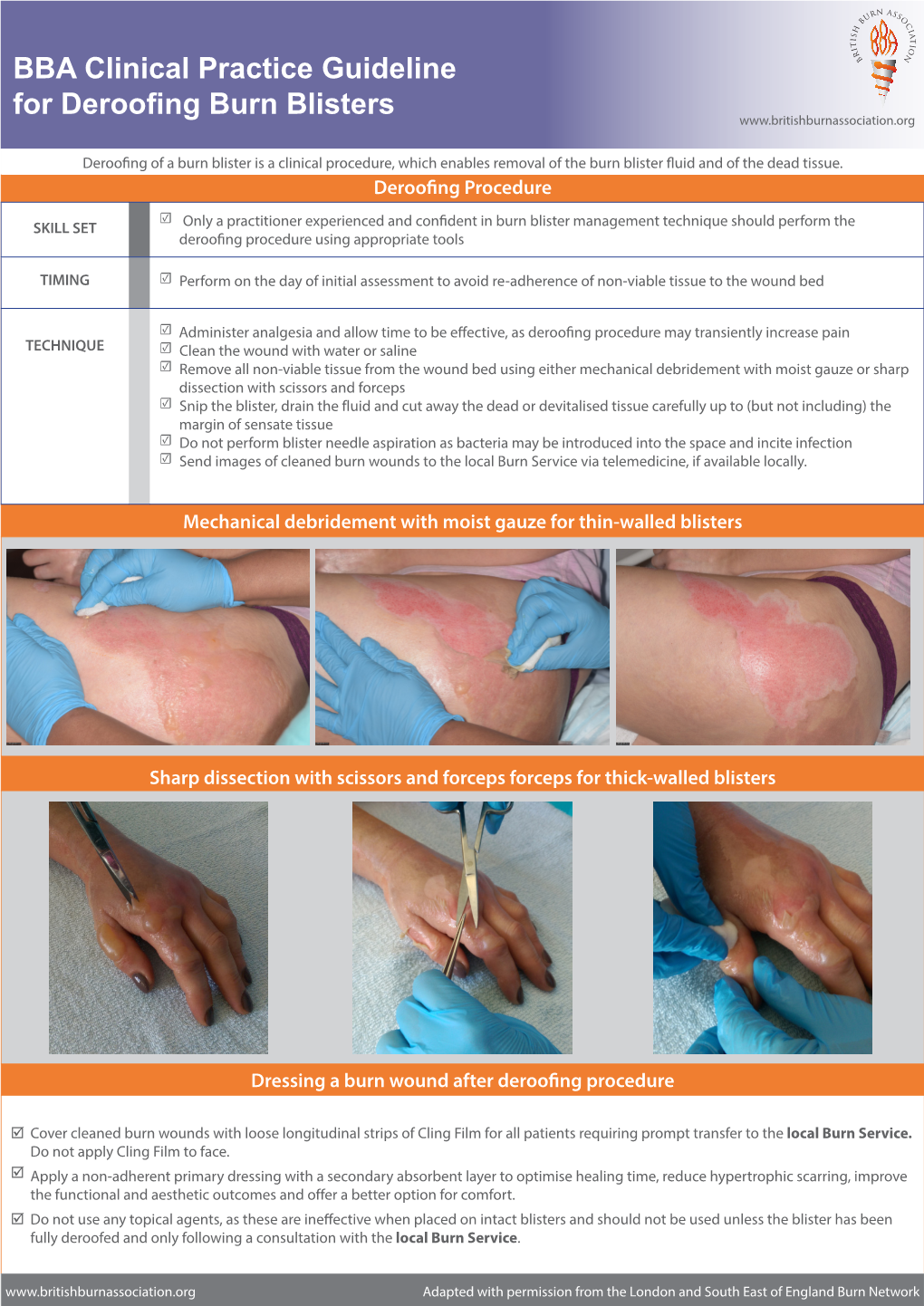 Download the BBA Guideline for Deroofing Burn Blisters