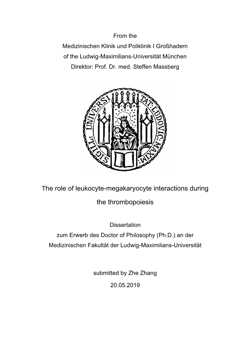 The Role of Leukocyte-Megakaryocyte Interactions During The