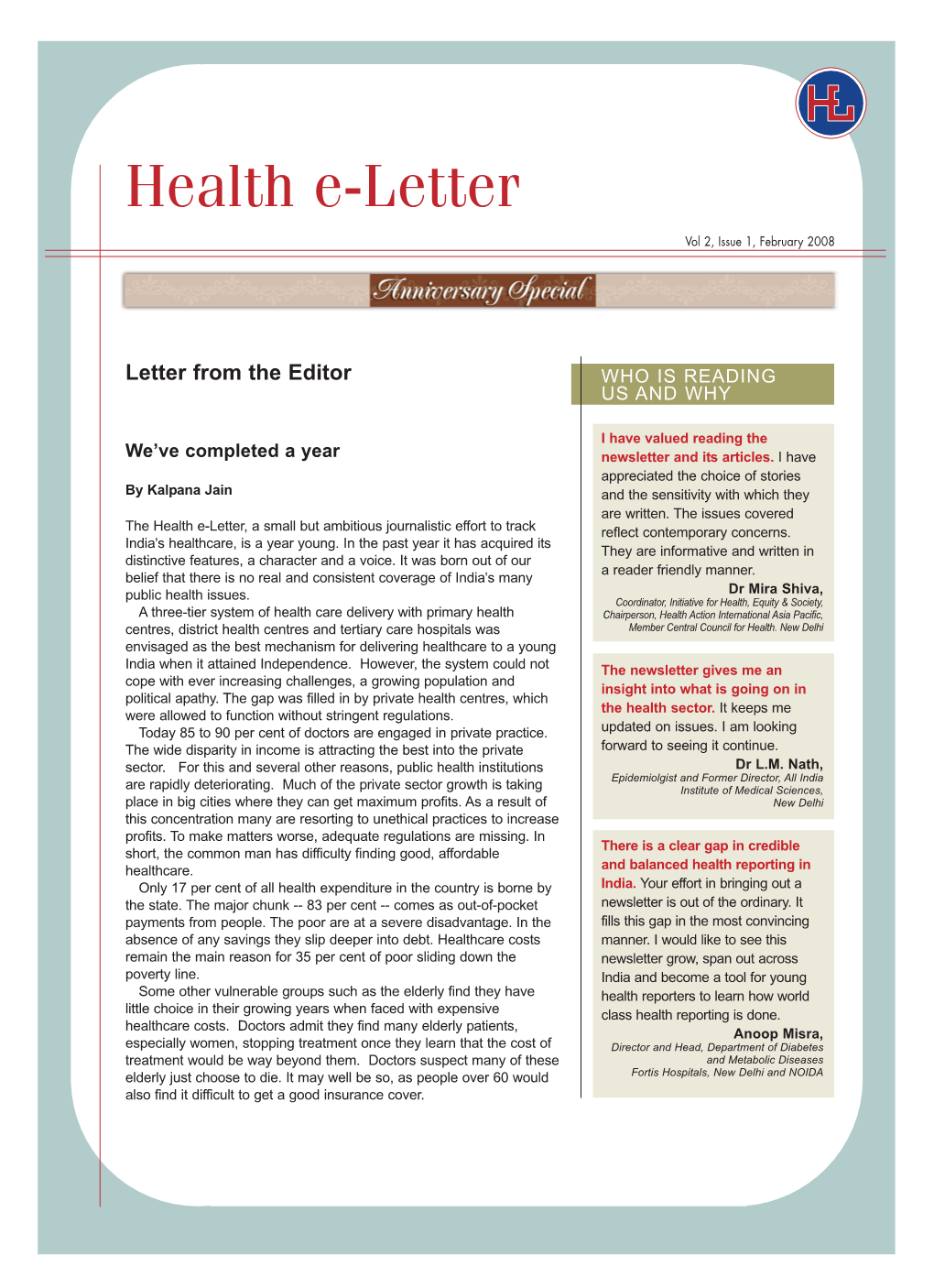 2008 Health Eletter