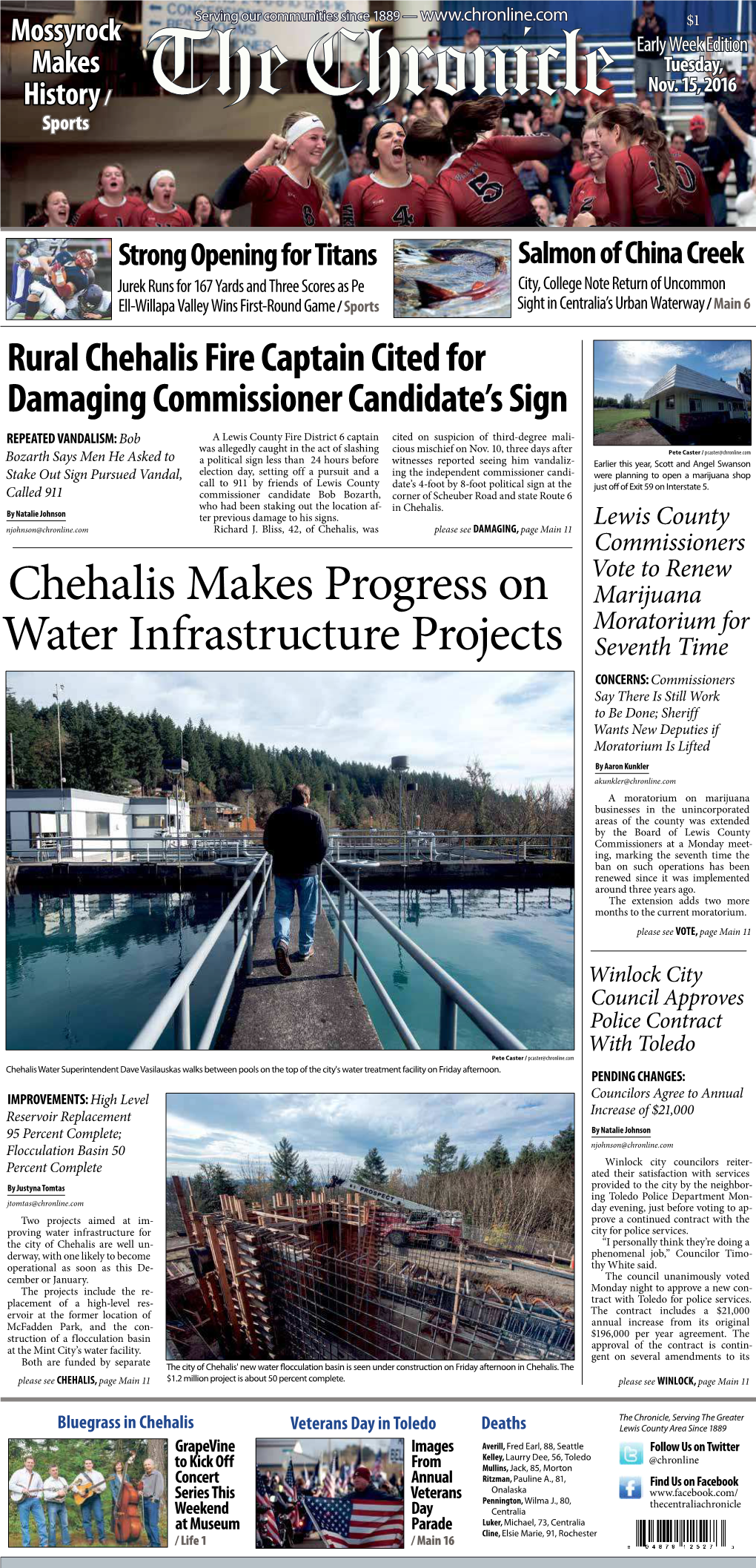 Chehalis Makes Progress on Water Infrastructure Projects