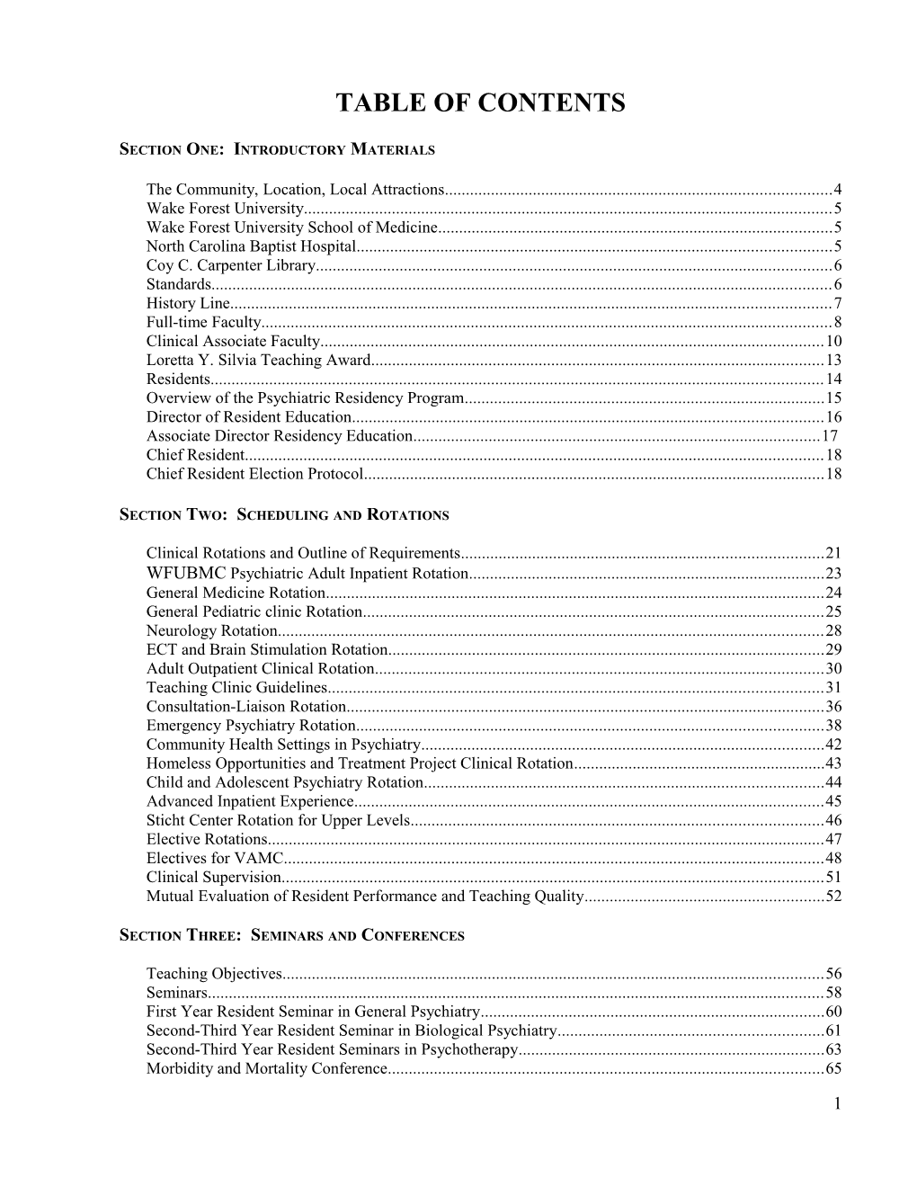 Section One: Introductory Materials