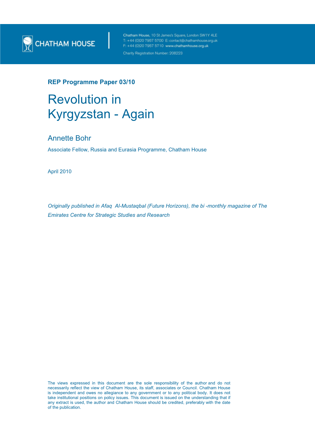 Revolution in Kyrgyzstan - Again