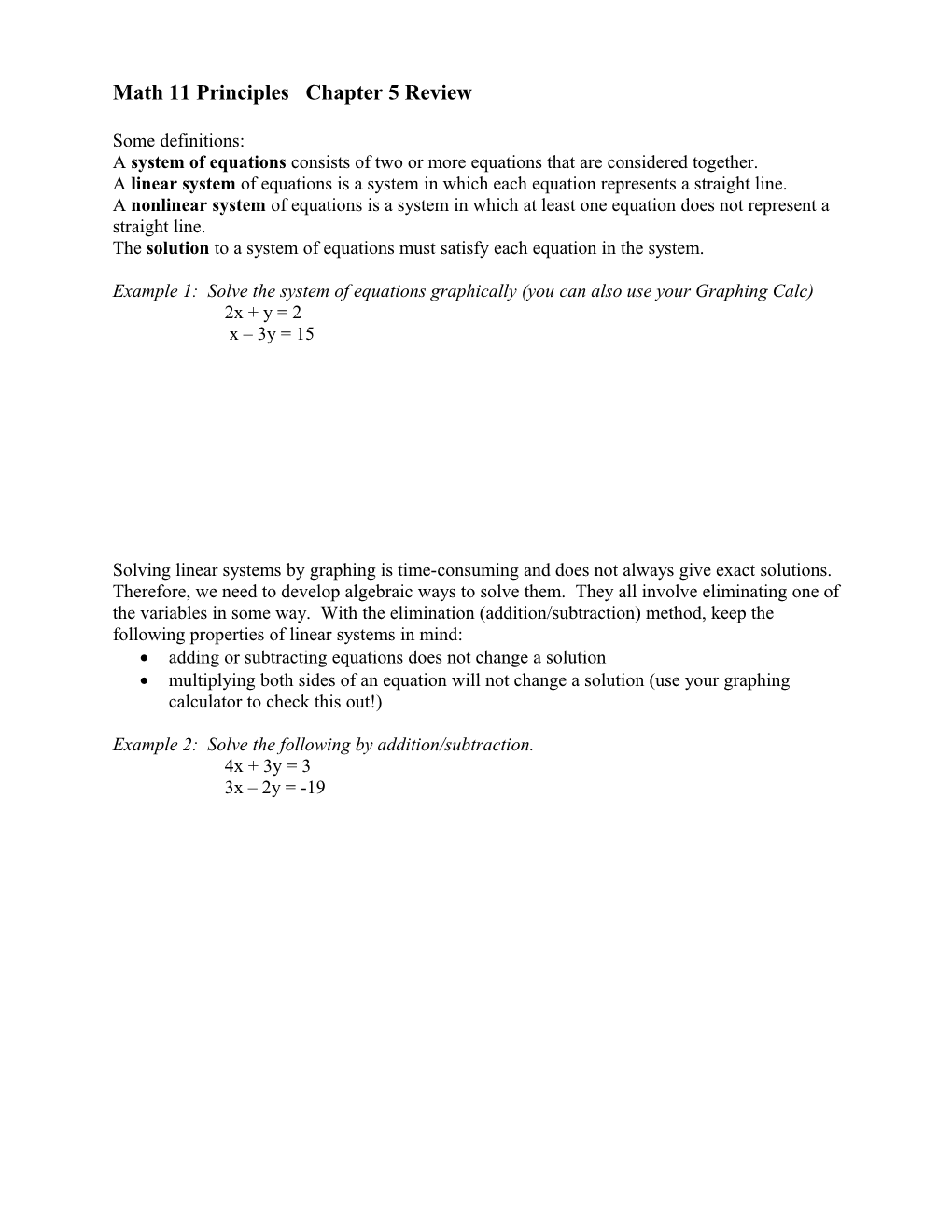 Math 11 Principles Chapter 5 Review