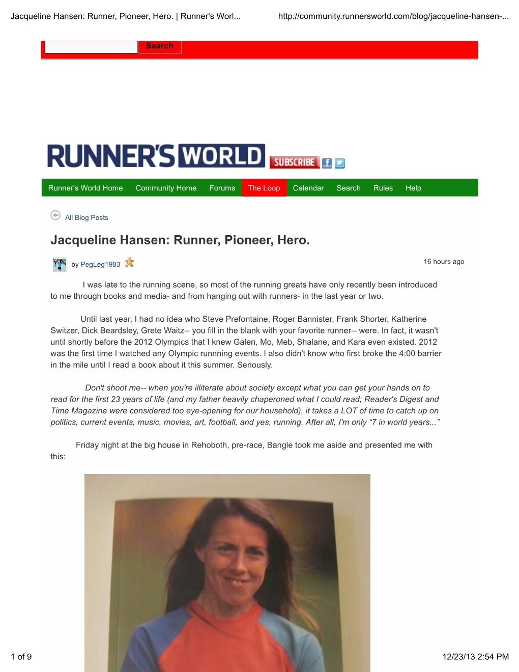 Runner, Pioneer, Hero. | Runner's World Community