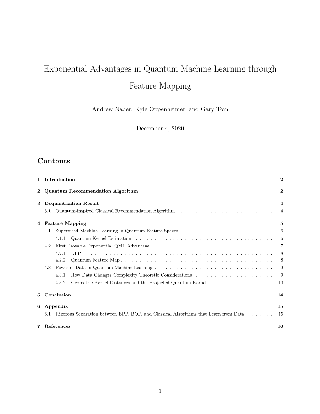 Exponential Advantages in Quantum Machine Learning Through Feature Mapping