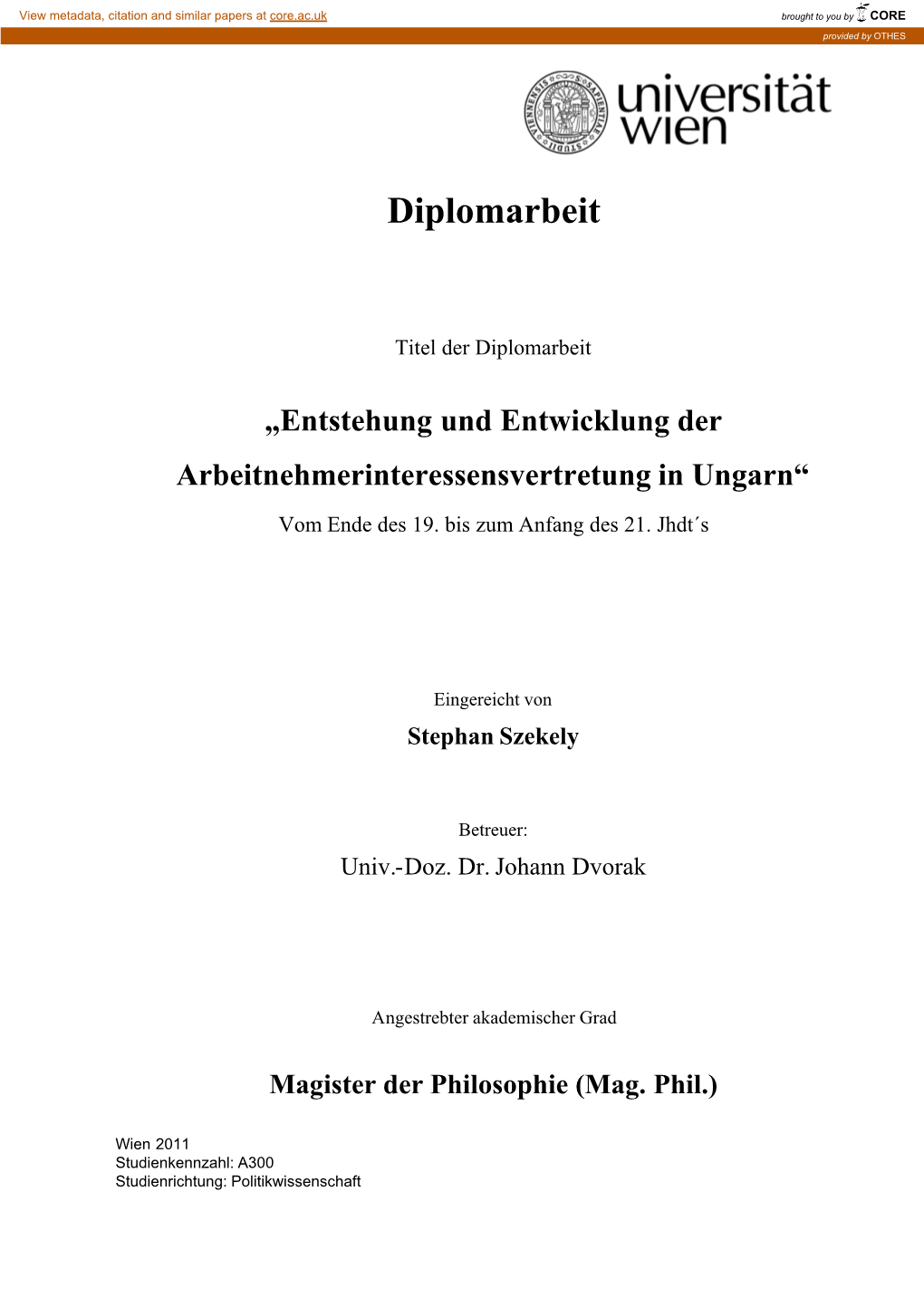 Diplomarbeit