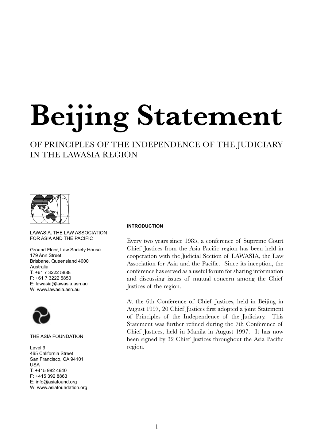 Beijing Statement of Principles of the Independence of the Judiciary
