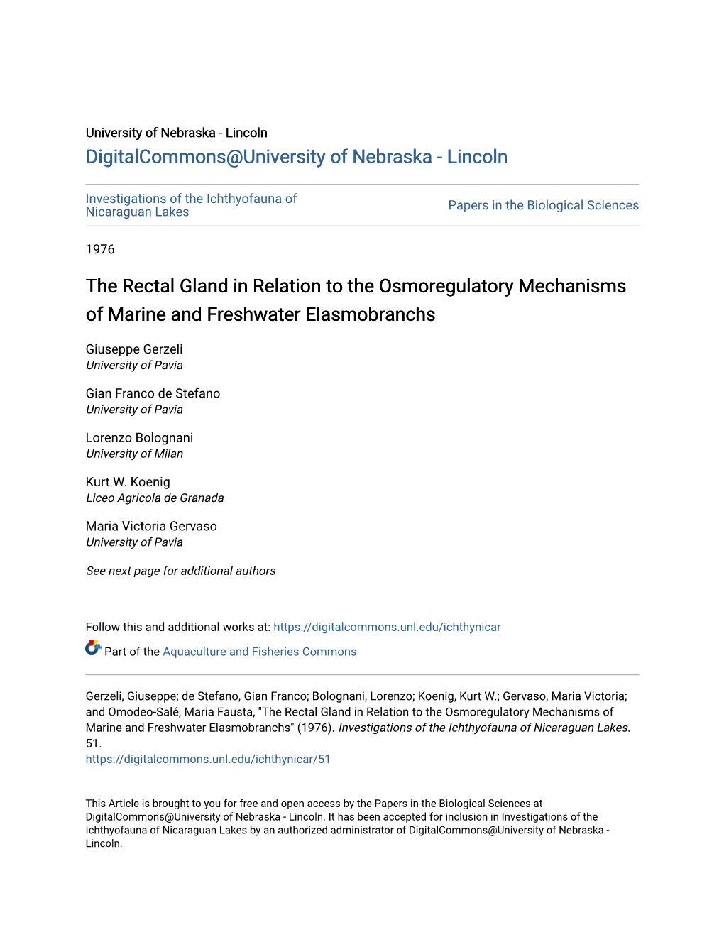 The Rectal Gland in Relation to the Osmoregulatory Mechanisms of Marine and Freshwater Elasmobranchs