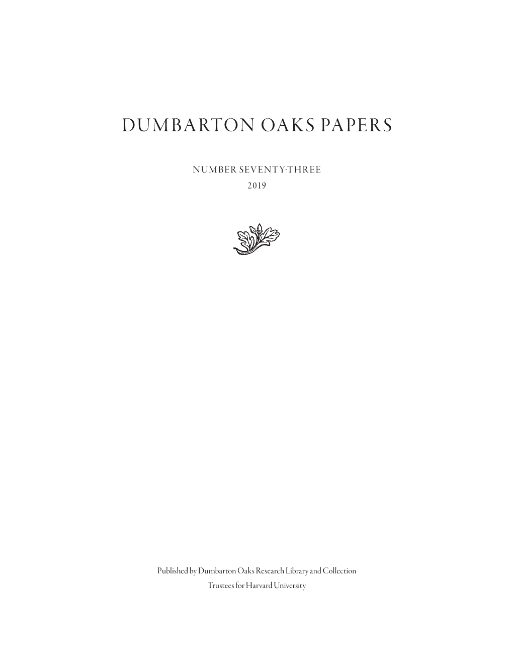 Dumbarton Oaks Papers