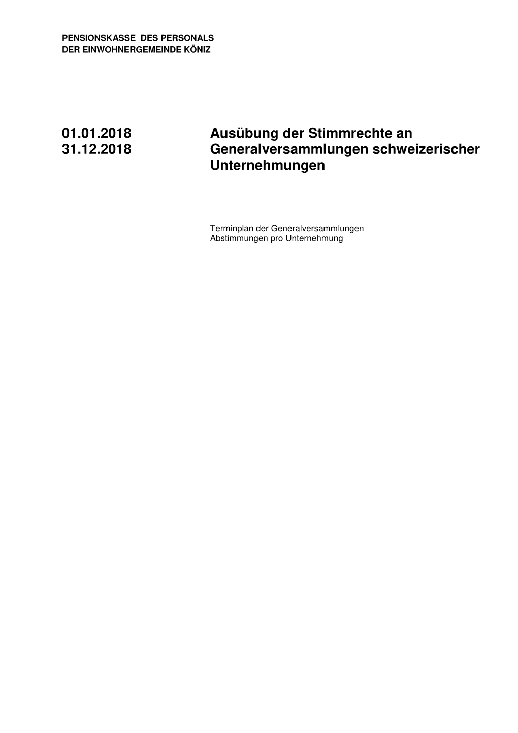 Bericht Über Stimmverhalten 2018