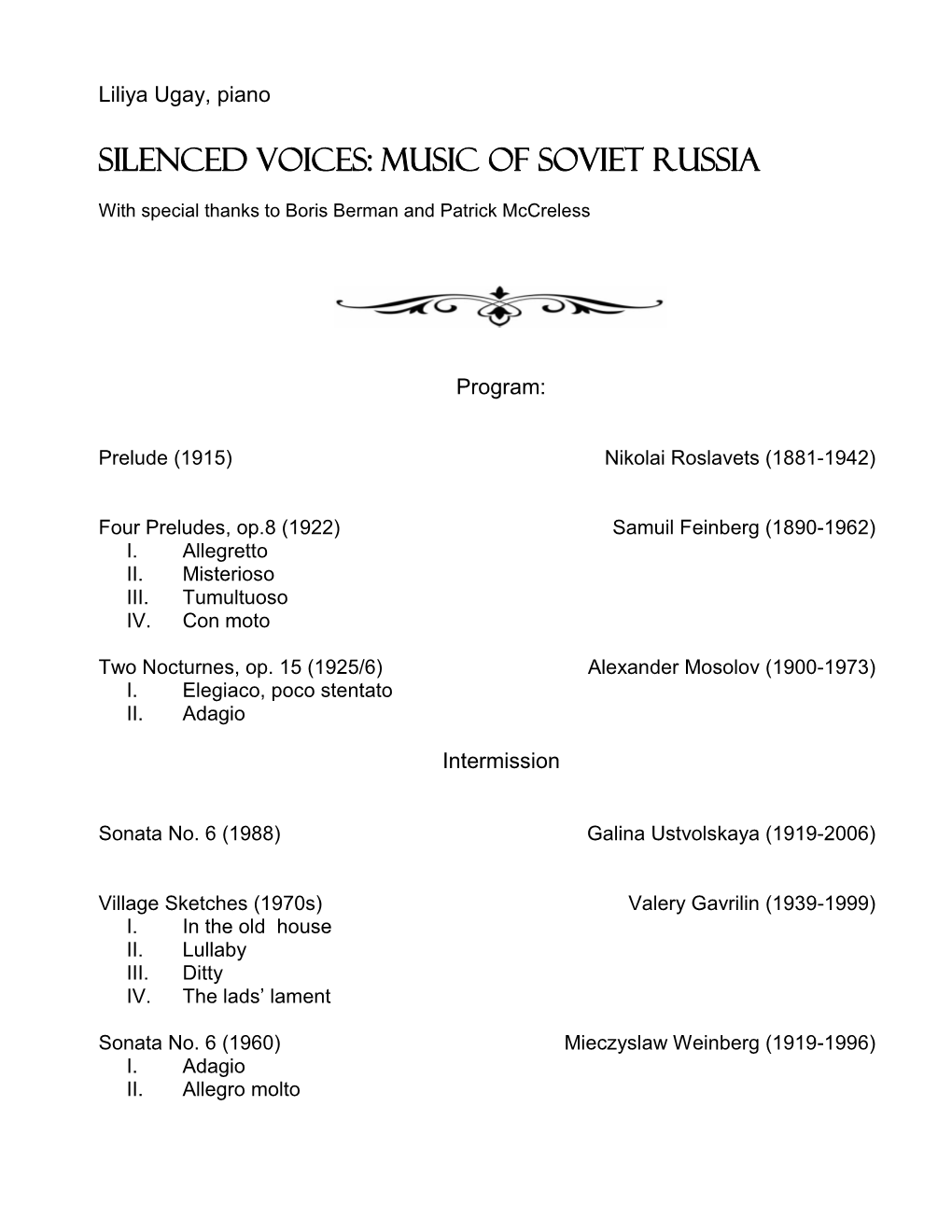 Silenced Voices: Music of Soviet Russia