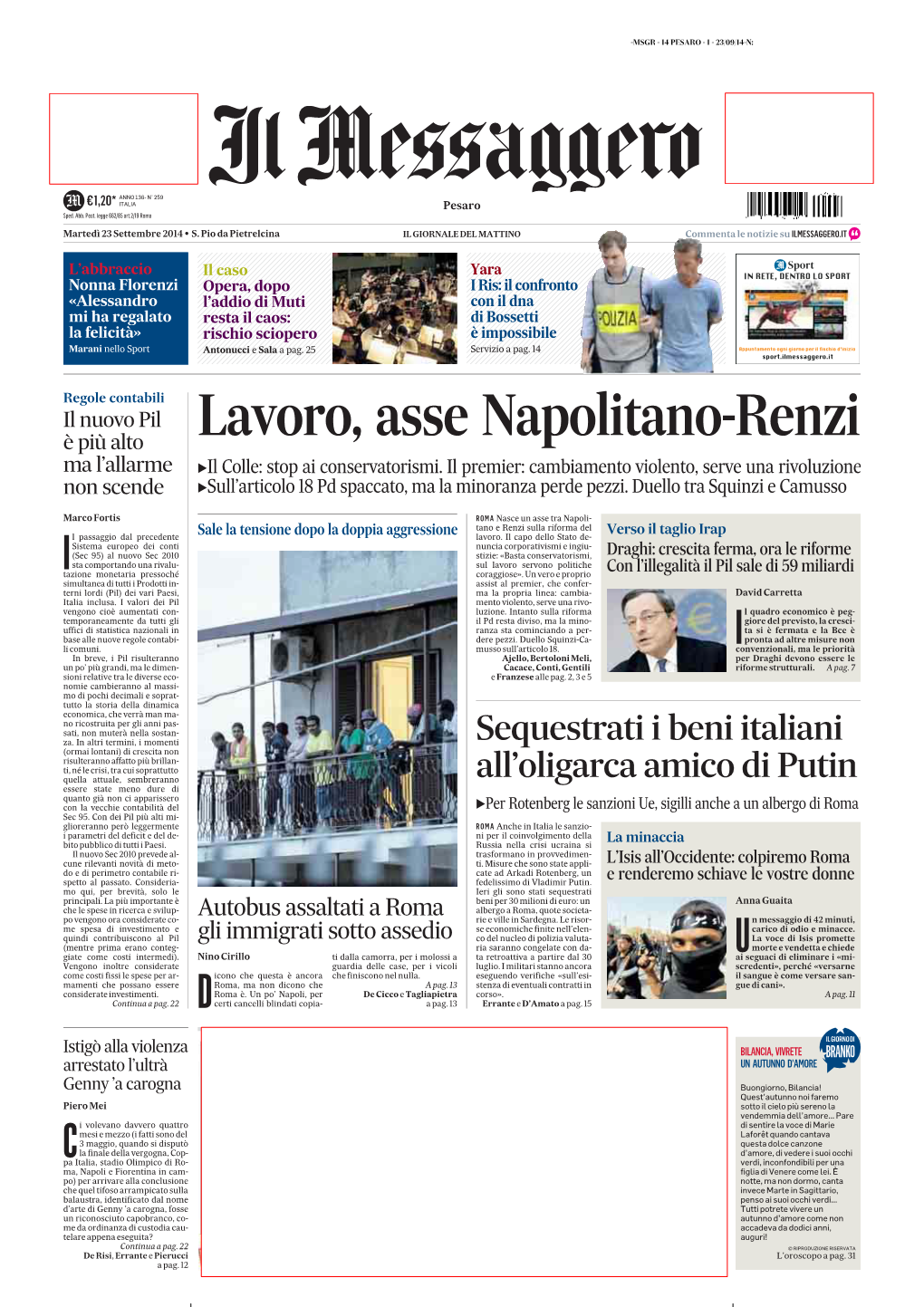 Lavoro, Asse Napolitano-Renzi Ma L’Allarme `Il Colle: Stop Ai Conservatorismi