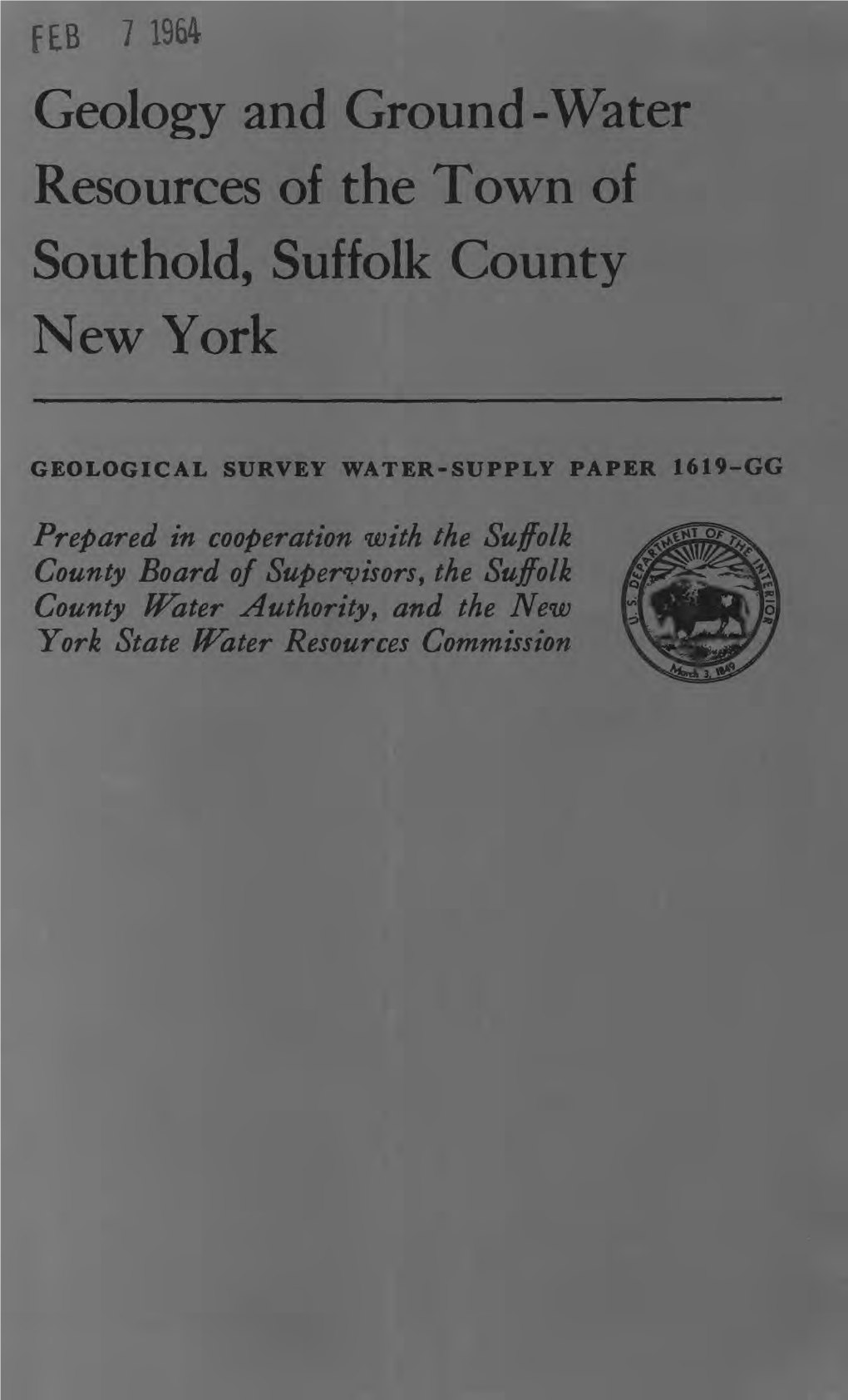 Geology and Ground-Water Resources of the Town of Southold, Suffolk County New York