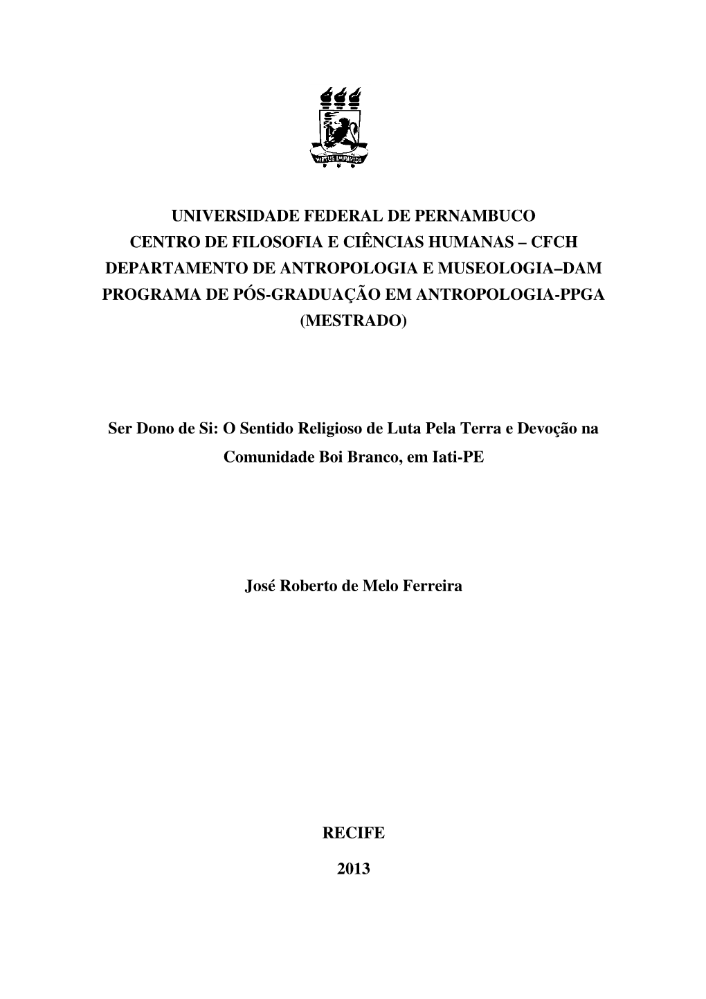 Dissertação José Roberto De Melo Ferreira.Pdf
