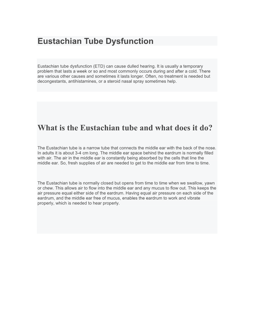 Eustachian Tube Dysfunction