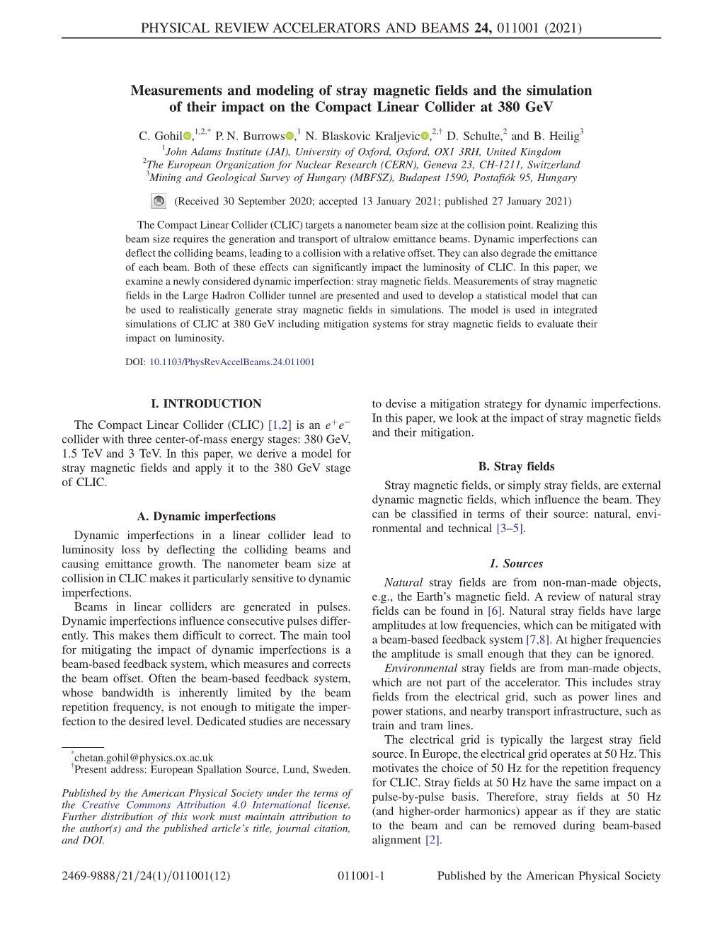 Measurements and Modeling of Stray Magnetic Fields and the Simulation of Their Impact on the Compact Linear Collider at 380 Gev