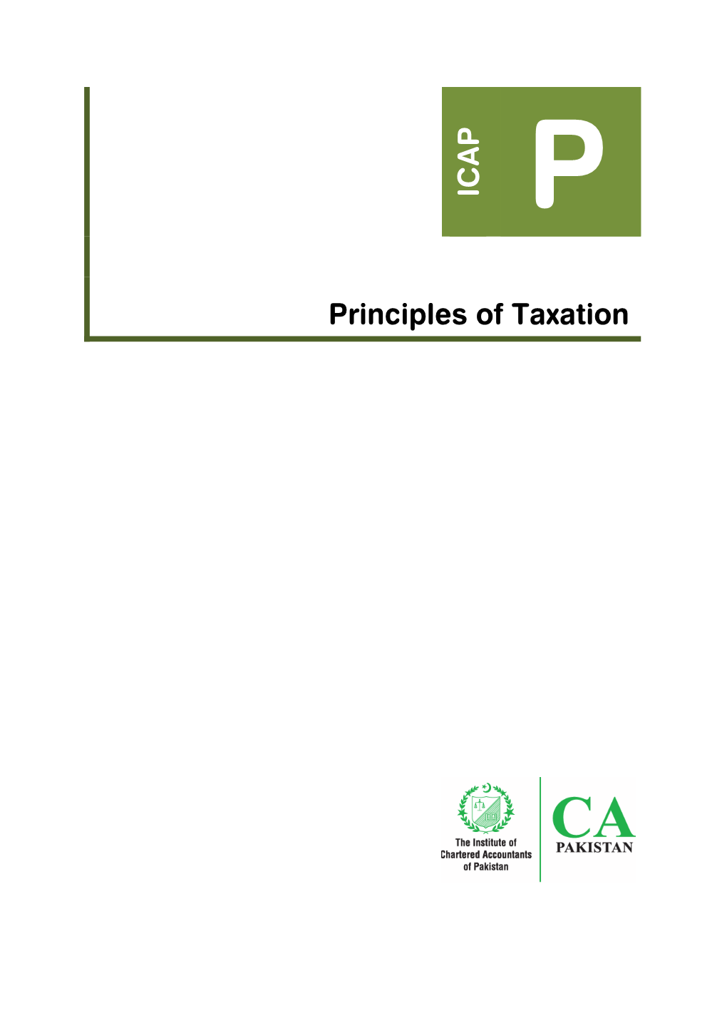 ICAP Principles of Taxation