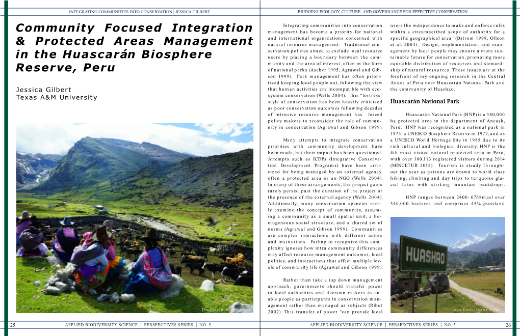 Community Focused Integration & Protected Areas Management in The