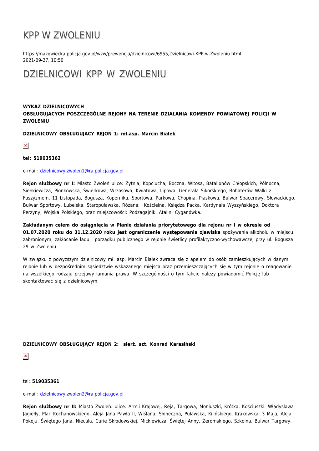 Kpp W Zwoleniu 2021-09-27, 10:50 Dzielnicowi Kpp W Zwoleniu