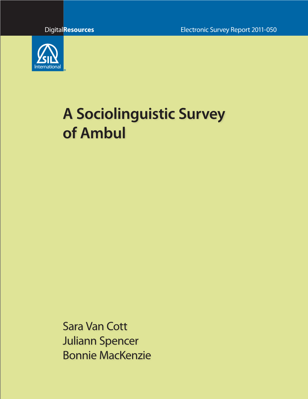 A Sociolinguistic Survey of Ambul