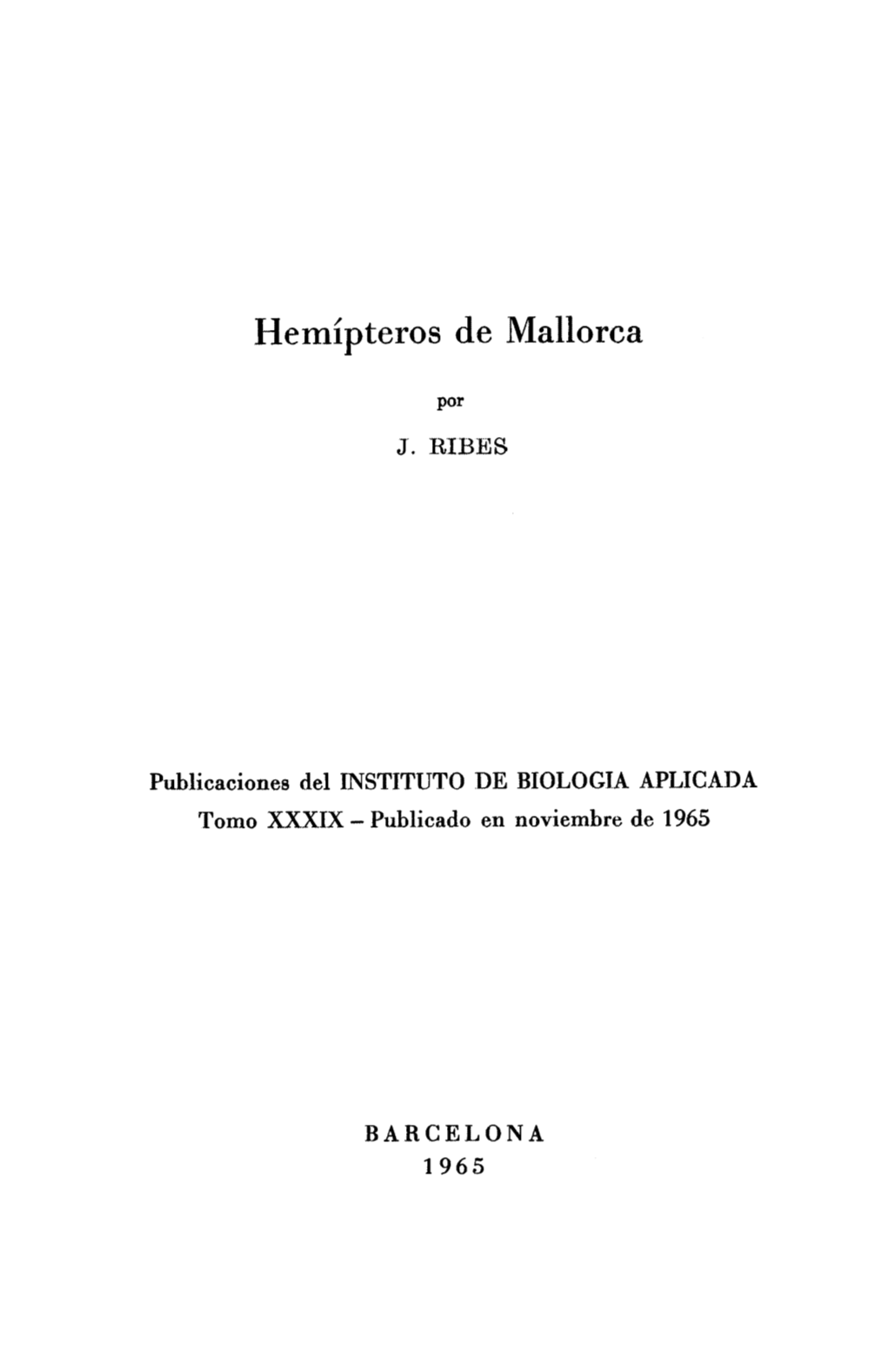 Hemipteros De Mallorca