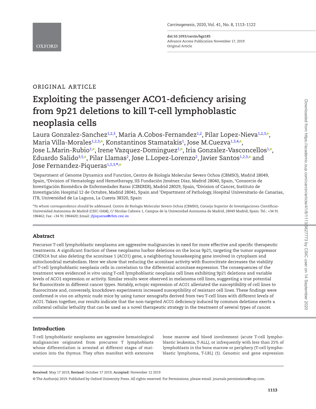 Exploiting the Passenger ACO1-Deficiency Arising from 9P21