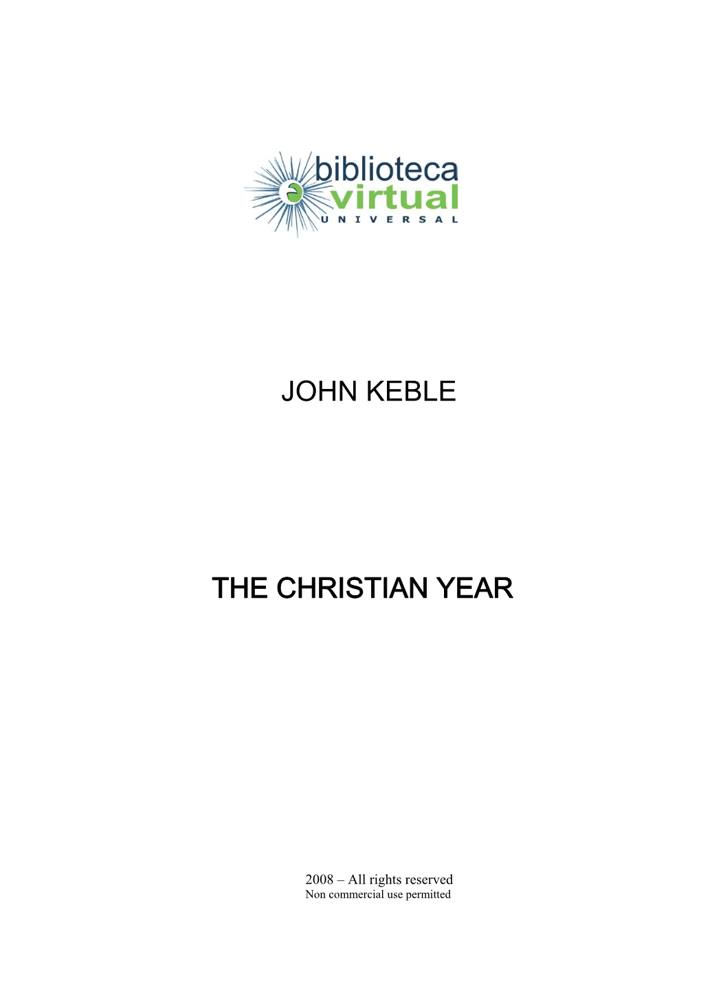 John Keble the Christian Year