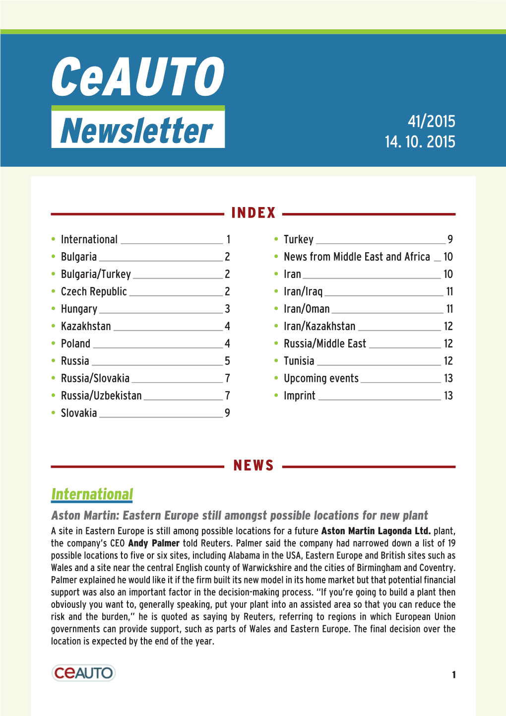 Ceauto 41/2015 Newsletter 14