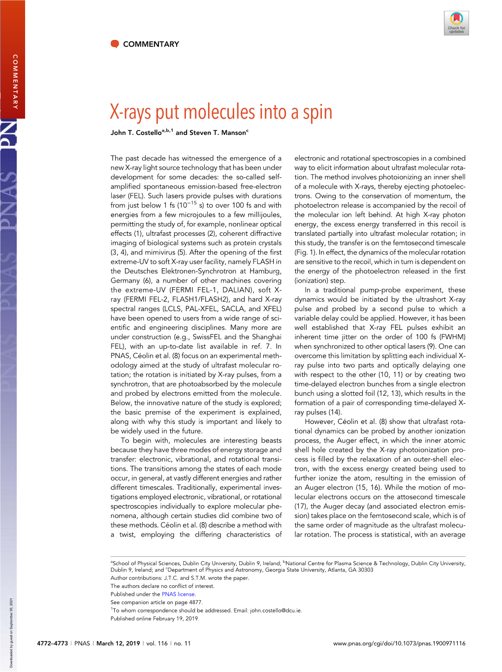 X-Rays Put Molecules Into a Spin