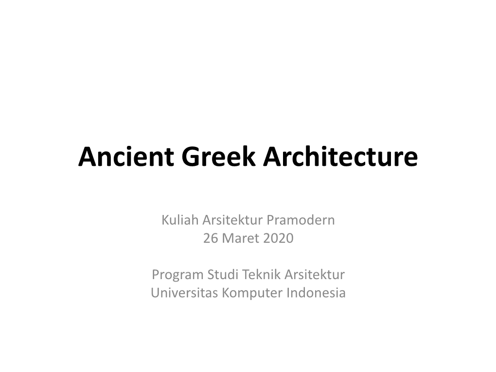 Ancient Greek Architecture