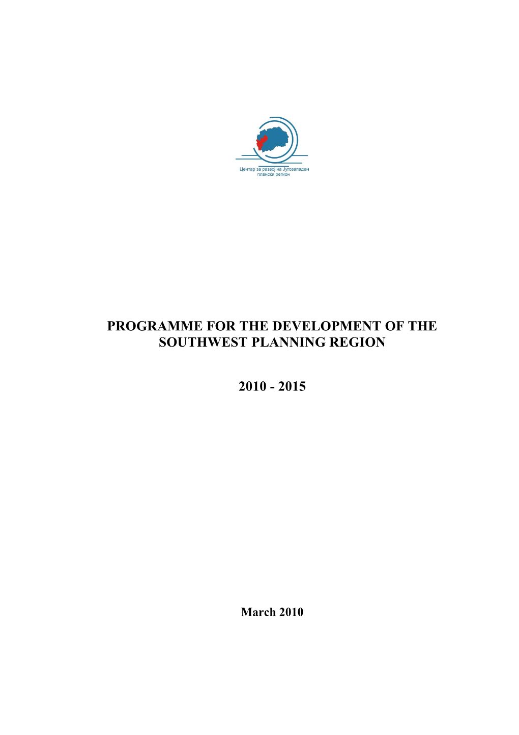 Programme for the Development of the Southwest Planning Region