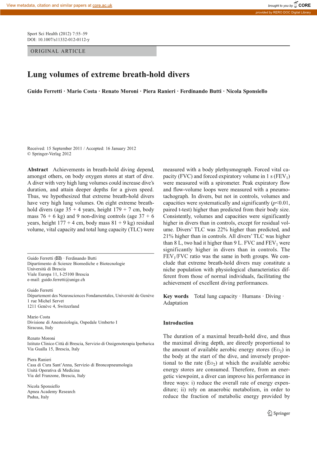 Lung Volumes of Extreme Breath-Hold Divers