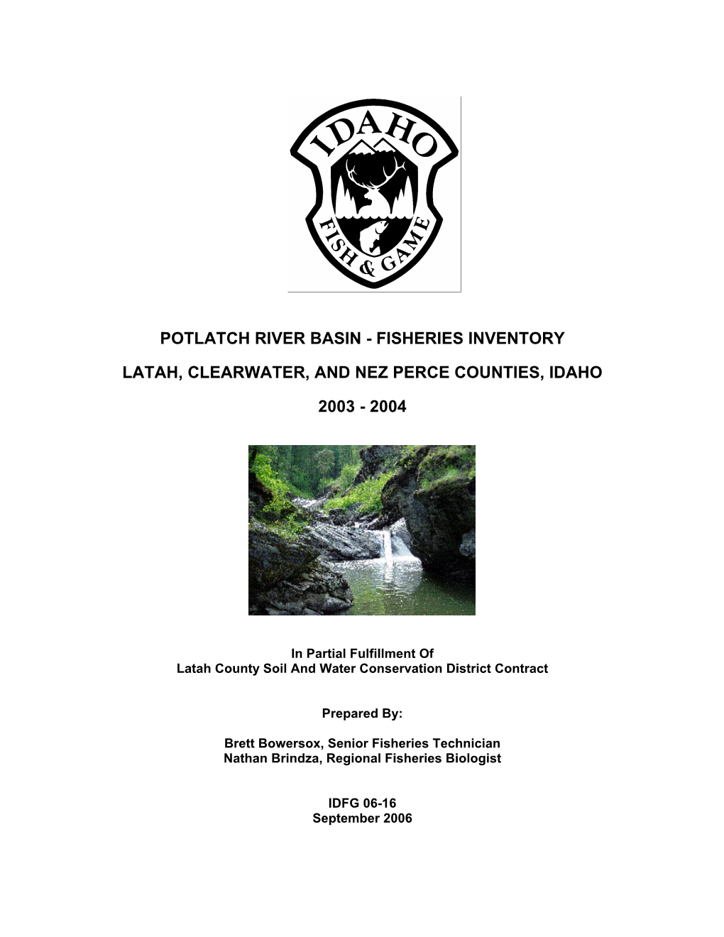 Potlatch River Basin - Fisheries Inventory