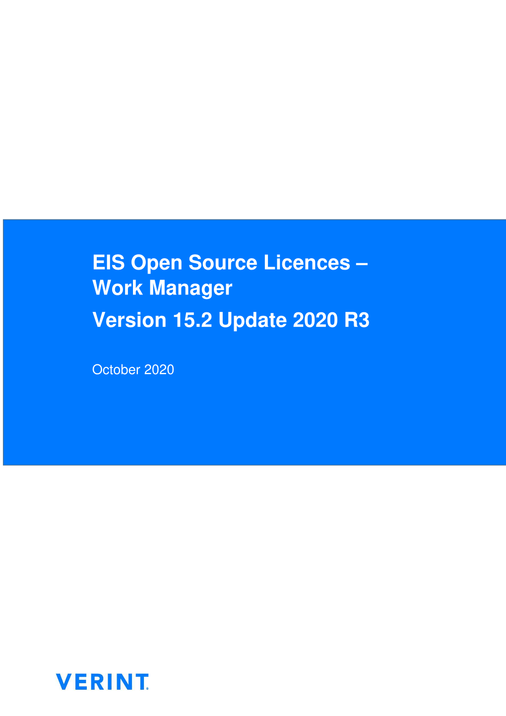 EIS Open Source Licences – Work Manager