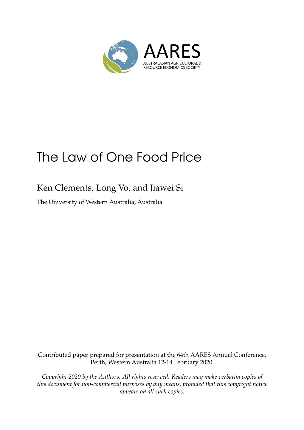 The Law of One Food Price