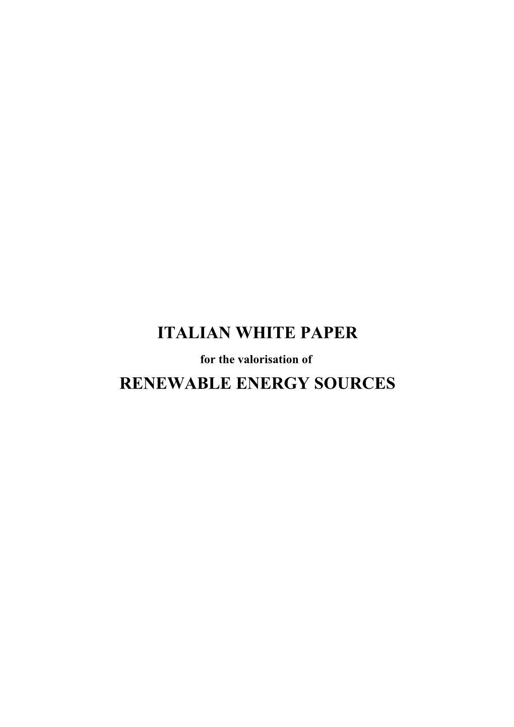 Italian White Paper