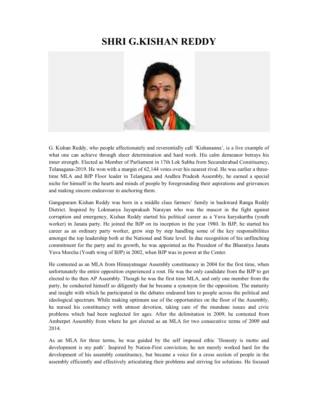 Shri G.Kishan Reddy