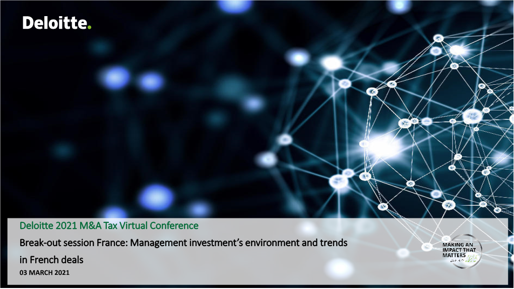 Deloitte 2021 M&A Tax Virtual Conference Day 1: Global and Regional Private Equity Topics