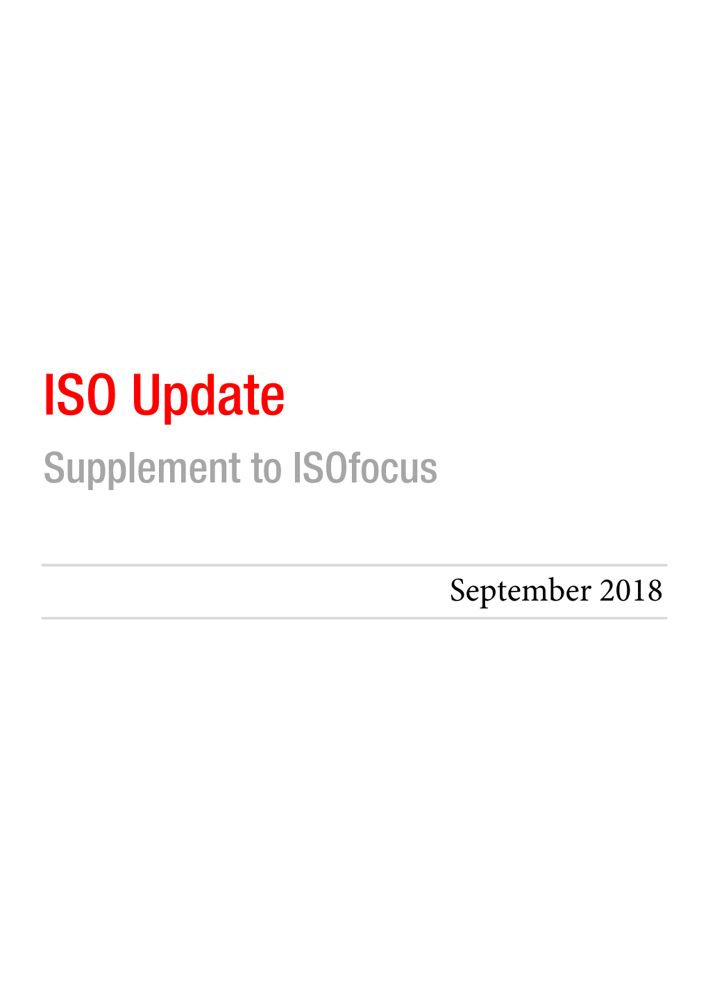 Isoupdate September 2018