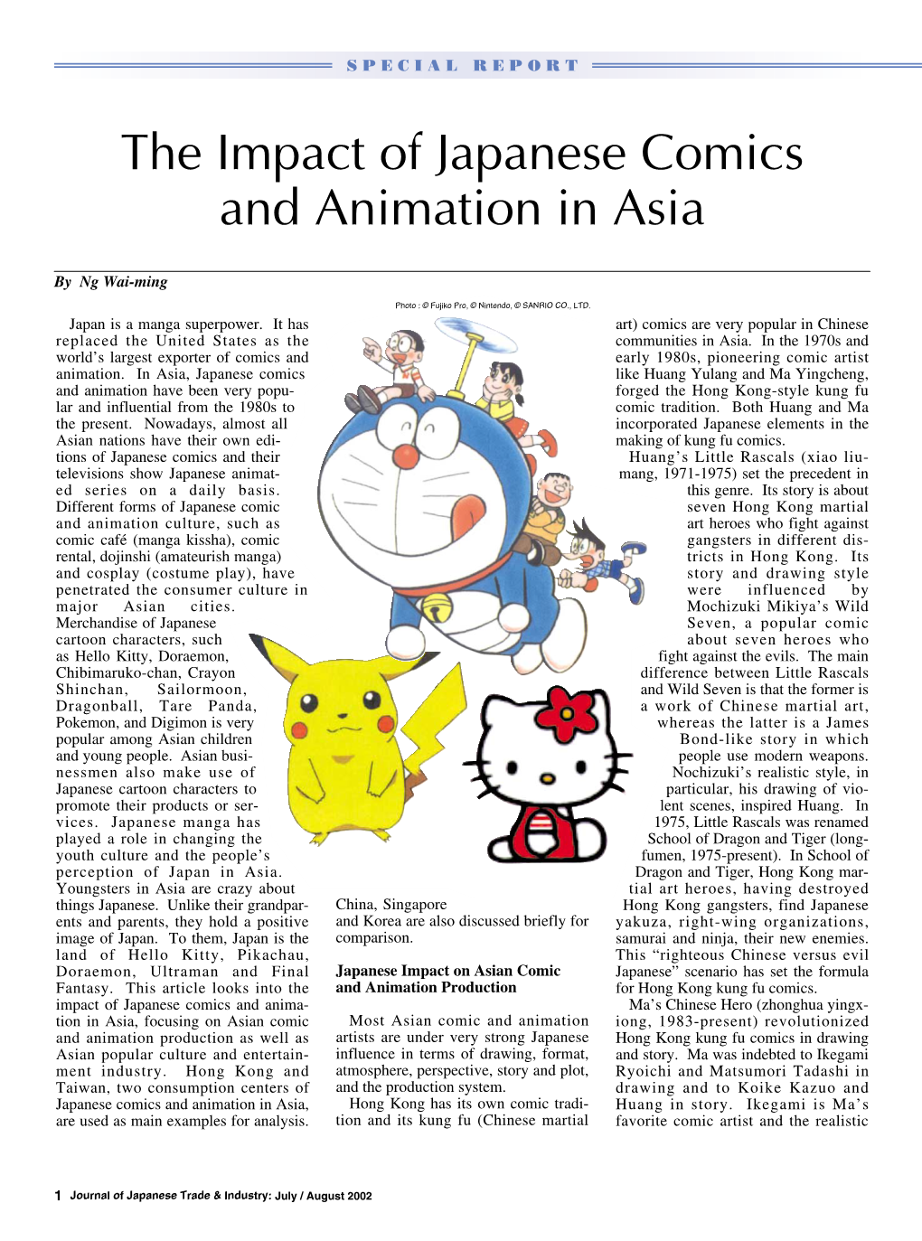 The Impact of Japanese Comics and Animation in Asia